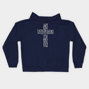 Cross word cloud Jesus God truth heaven spirituality Christian design Kids Hoodie